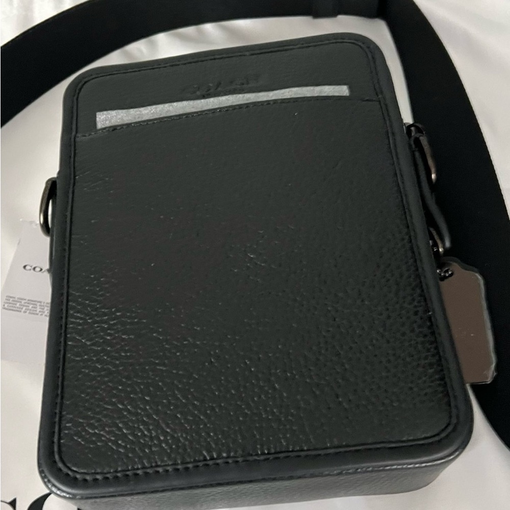 Coach Black Leather Messenger Bag - Picture 5 of 8